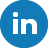 A blue circle with the linkedin logo in it.
