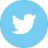 A blue and white twitter bird in a circle.